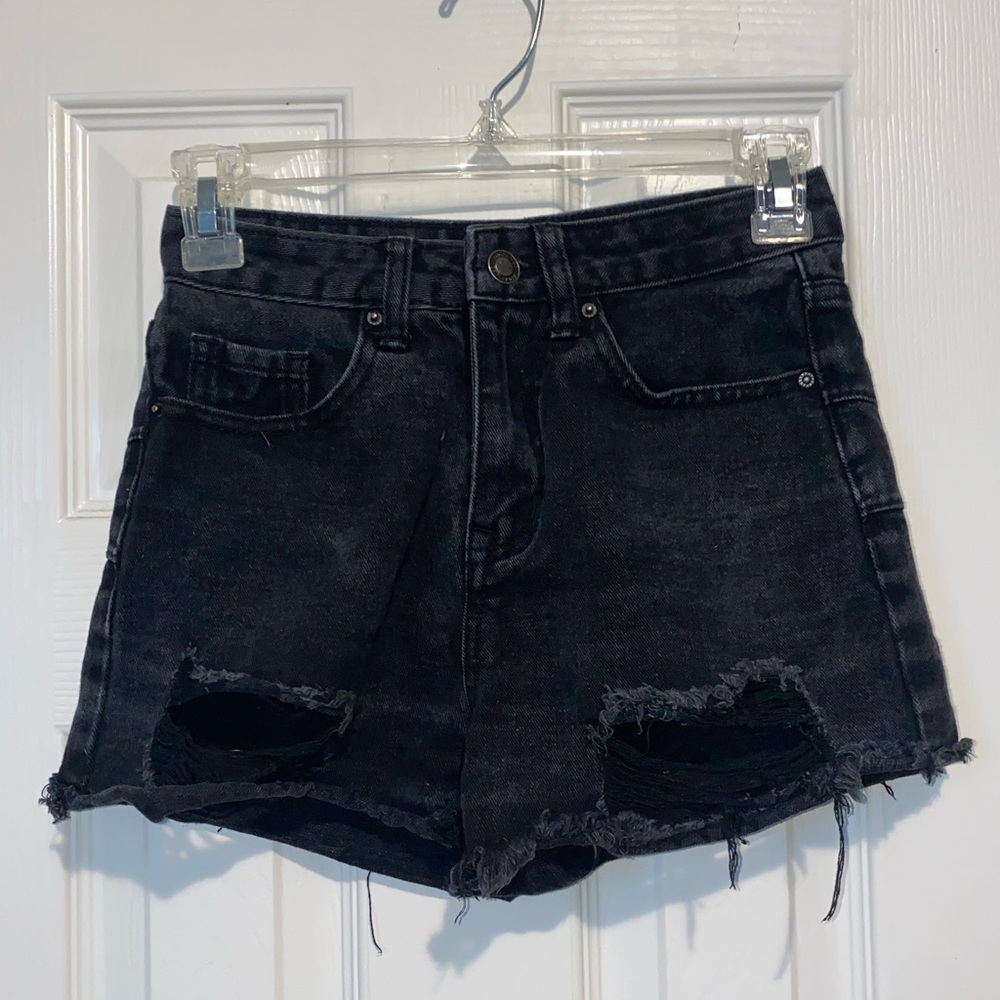 Black Jean Shorts